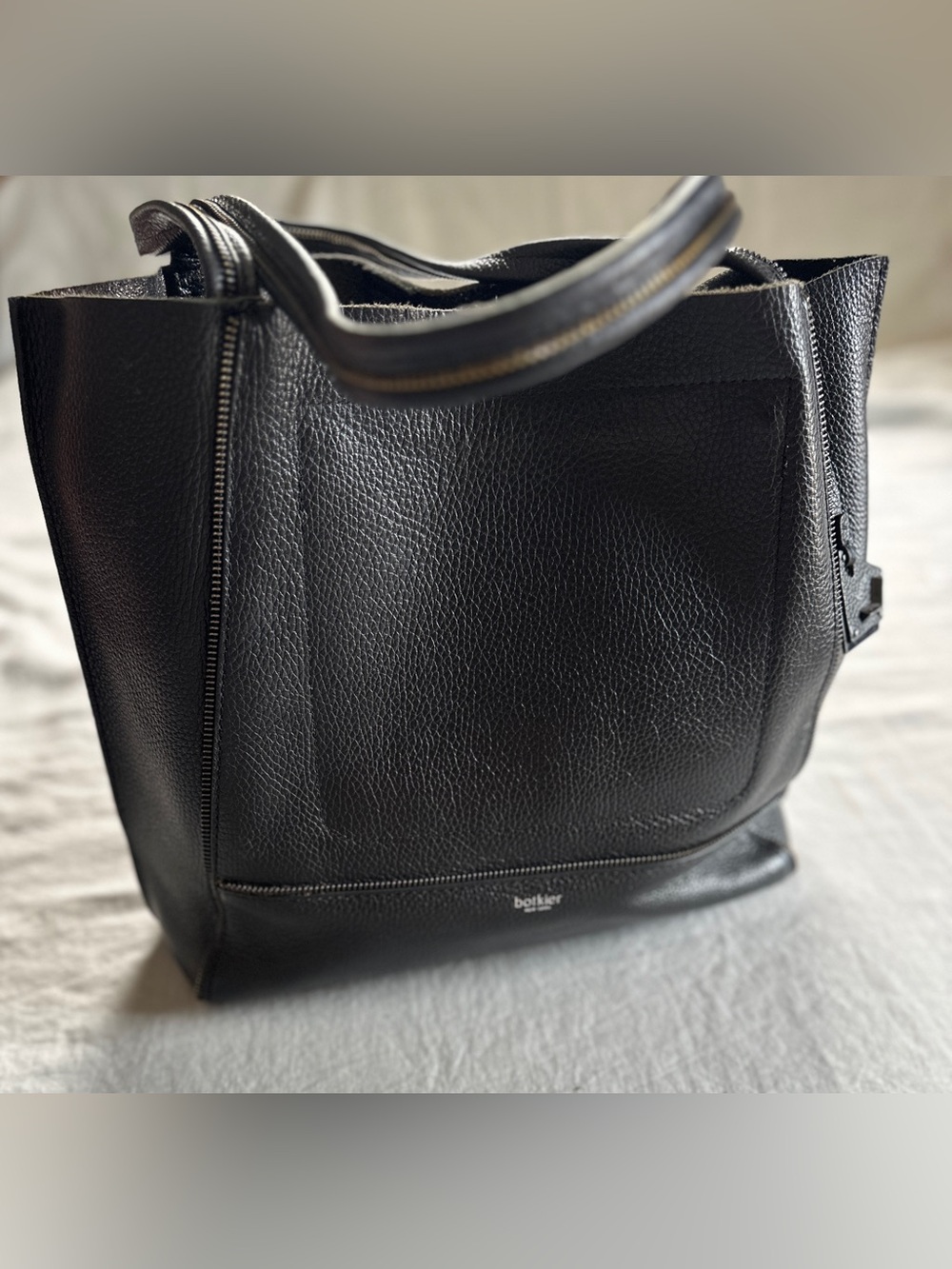 Botkier Soho Black Pebbled Leather Tote